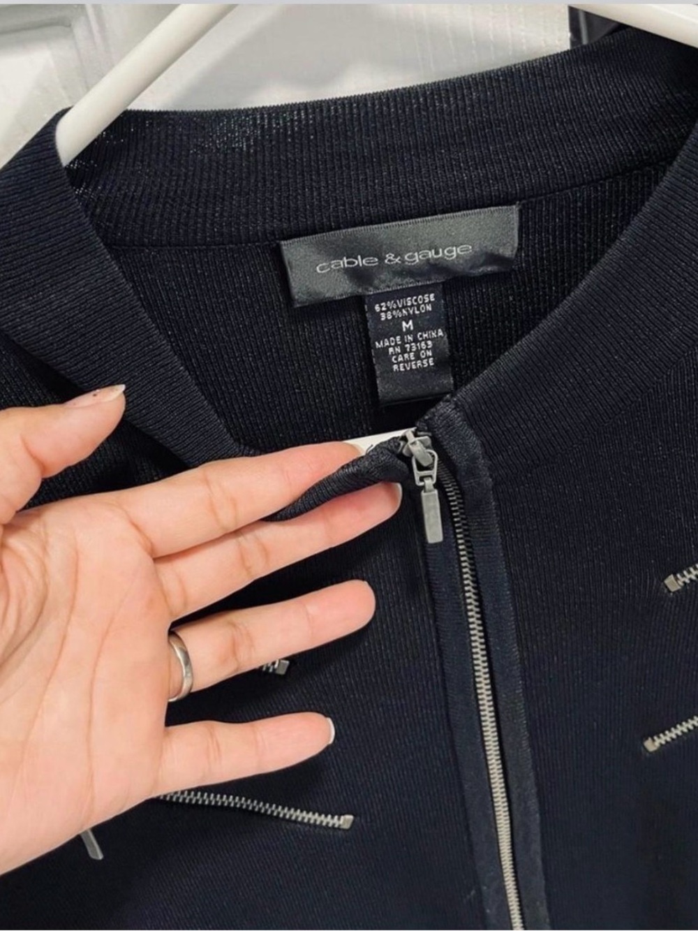Cable & Gauge Ribbed Zip-Front Jacket - Picture 3 of 5